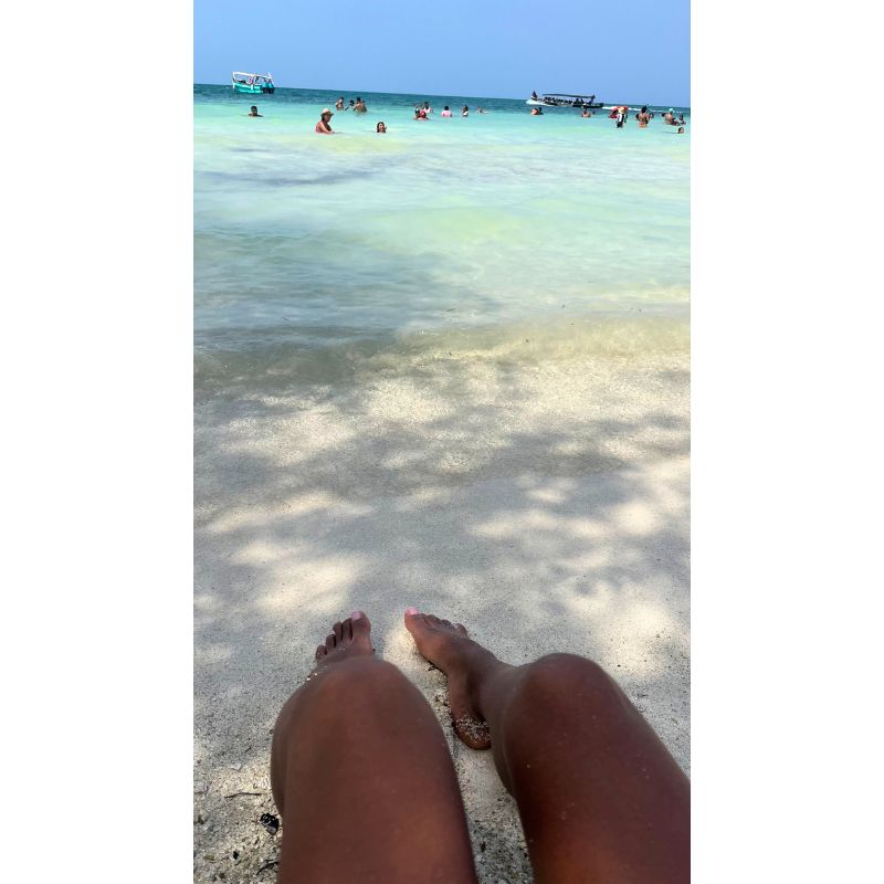 Arenas blancas en la playa de Tintipán, Caribe colombiano